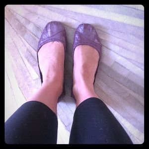 Toms pink metallic ballet flats size 8.5